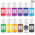 Gel Food Coloring 12 Colors x 0.7 oz Herbeklab Concentrated Gel Based Food Dye Vibrant Icing Colors Neon Food Coloring for Baking Cake Decorating Cookies Fondant