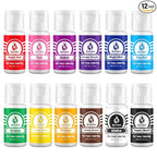 Gel Food Coloring 12 Colors x 0.7 oz Herbeklab Concentrated Gel Based Food Dye Vibrant Icing Colors Neon Food Coloring for Baking Cake Decorating Cookies Fondant