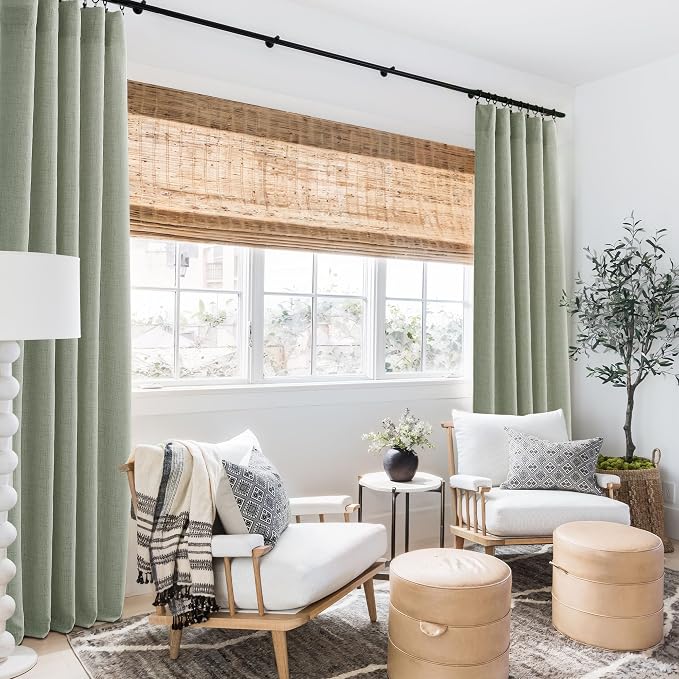 RYB HOME Sheer Curtains 102 inches, Extra Long Floor to Ceiling Curtains | Half - Image 6