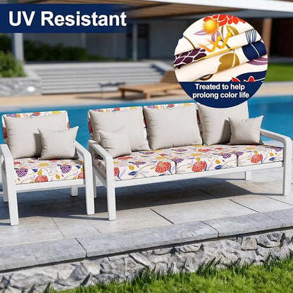 Smiry Waterproof Patio Cushion Covers, Stretch Outdoor Furniture Covers | Couch - Image 3