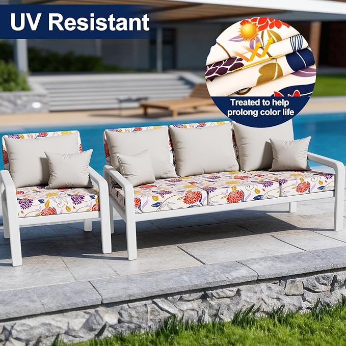 Smiry Waterproof Patio Cushion Covers, Stretch Outdoor Furniture Covers | Couch - Image 3