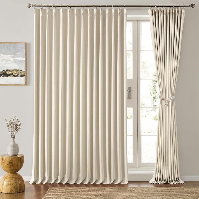 Pinch Pleated Curtains 105 Inches Long, Memory Shape Room Darkening Soundproof - Image 6