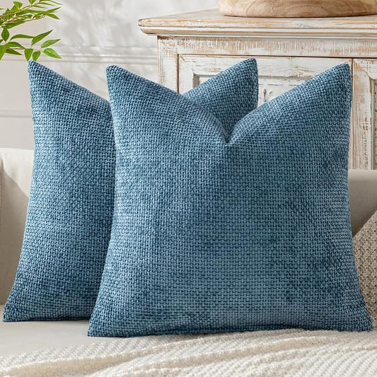 MIULEE Decorative Couch Throw Pillow Covers 20x20 Inch Coastal Blue 2 Pack | by MIULEE