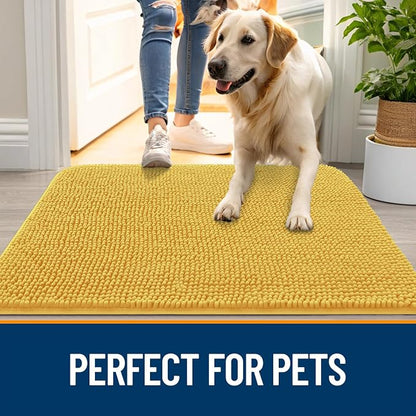 OLANLY Dog Door Mat for Muddy Paws 40x24, Super Absorbent Chenille Mud Mat | - Image 6