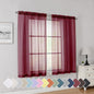 Simplebrand Rod Pocket Top Solid Voile Sheer Curtains by Simplebrand