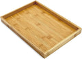 Bam & Boo - Natural Bamboo Serving Tray Modern Rectangular - for Food, Drinks, Decor, Vanity in Home, Kitchen, Bathroom, Coffee Table, Bed(Medium, 13” x 9" x 1.2")