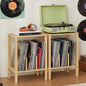 LELELINKY 2-Tier Bamboo Record Player Stand Set of 2 by LELELINKY