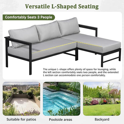 VilroCaz Outdoor L-Shaped Sectional Sofa - Image 6