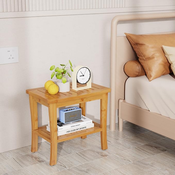 Large Bamboo Shower Bench Stool - Image 7