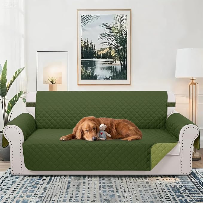 Reversible Oversized Sofa Covers, XL Sofa, Huntergreen/Sage | Couch Cover - Image 2