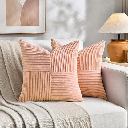 Fancy Homi 2 Packs Peach Samll Decorative Throw Pillow Covers 14x14 Inch - Image 5