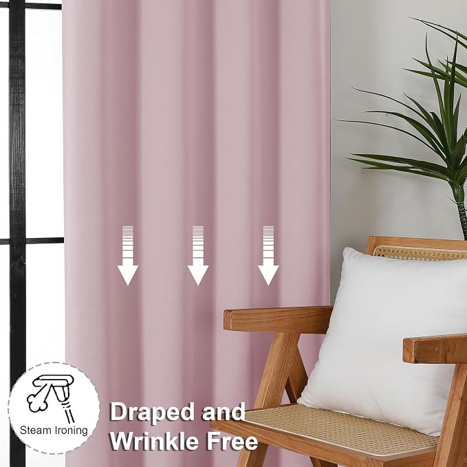 Simplebrand Ava Blush Short Blackout Curtains - Image 7