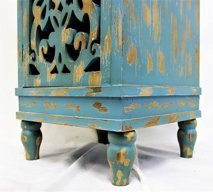 eHemco Distressed Blue Accent End Table - Image 6