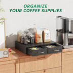 Simple Trending K Cup Organizer Coffee Pod Storage Box, Tea Organizer Holder and Drawer Storage Holds, 30 Pods Capacity, Black