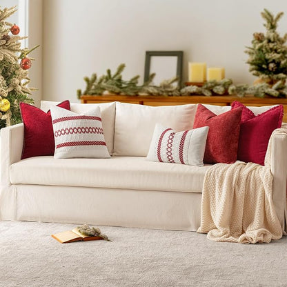 MIULEE Decorative Couch Throw Pillow Covers 18x18 Inch Red 2 Pack | Summer - Image 6