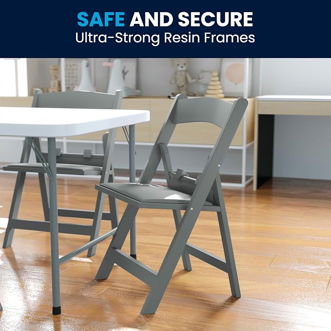 Flash Furniture Hercules Set of 2 Kids Gray Resin Folding Chairs - Image 10