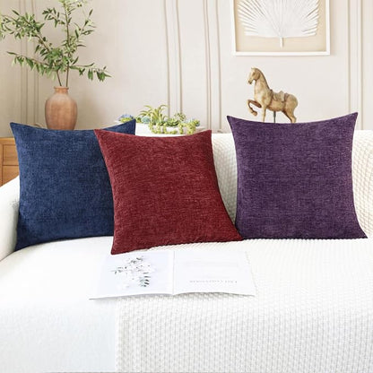 CaliTime Decorative Couch Throw Pillow Covers 24 X 24 Inches Burgundy | Pack of - Image 5