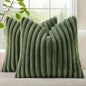 decorUhome Fall Faux Fur Throw Pillow Covers 26x26 Set of 2 Olive Green | by decorUhome