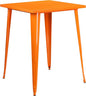 Flash Furniture Nolan Commercial Grade 31.5" Square Orange Metal Indoor-Outdoor by FlashFurniture
