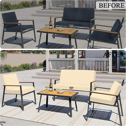 HEBE Outdoor Cushion Covers 12 Pcs, Stretch Patio Sofa Couch Cushion Cover | - Image 7