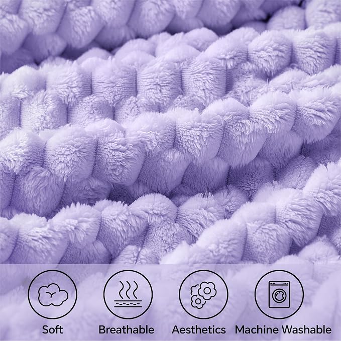 BEDELITE Lavender Twin Blanket for Couch, Soft Cozy Gifts for Women, 60*80 | 3D - Image 3