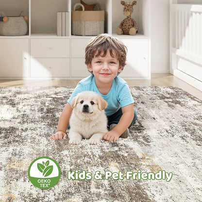 LOONGRUG 8x10 Area Rugs Washable Large Neutral Modern Living Room Rug | - Image 7