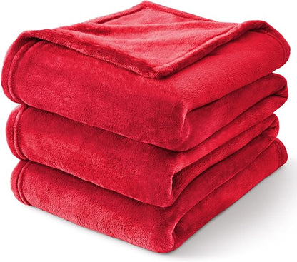 BEDELITE Fleece Blanket Soft Plush King Size Bed Blanket Red 108"x90" | Ultra - Image 7