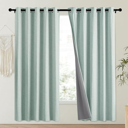 NICETOWN 100% Absolutely Blackout Linen Curtains - Image 2