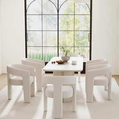 RIVOVA Modern Barrel Dining Chairs Set of 3, Velvet Upholstered Accent Side - Image 3