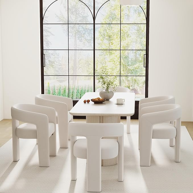 RIVOVA Modern Barrel Dining Chairs Set of 2, Velvet Upholstered Accent Side - Image 3