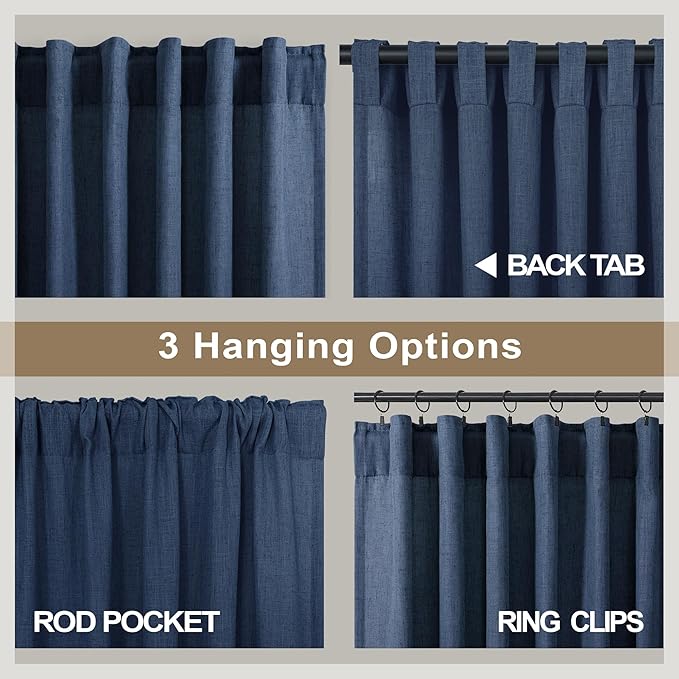 Pitalk Navy Blue Curtains 90 Inches Long - Image 4