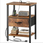 SUPERJARE Nightstand with Charging Station, Bed Side Table with Adjustable by SUPERJARE