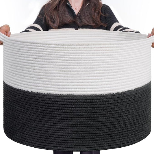 INDRESSME Large Cotton Rope Baskets by INDRESSME