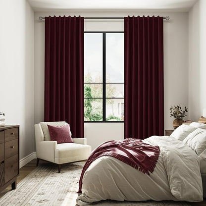 100% Blackout Curtains 108 Inch Length 2 Panels Set - Image 8