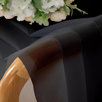 Black Sheer Curtain Panels 72 Inch Length, Light Filtering Window Curtain - Image 4