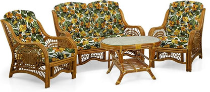 Malibu Lounge Loveseat Sofa Natural Rattan Wicker Handmade Design - Image 7