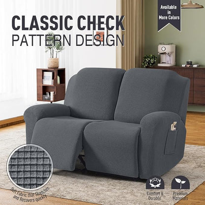 TAOCOCO Recliner Loveseat Slipcover, 6 Pieces Dual Recliner Sofa Covers - Image 2