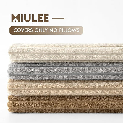 MIULEE Soft Corduroy Decorative Throw Pillow Covers Neutral 18x18 | Set of 4 - Image 6