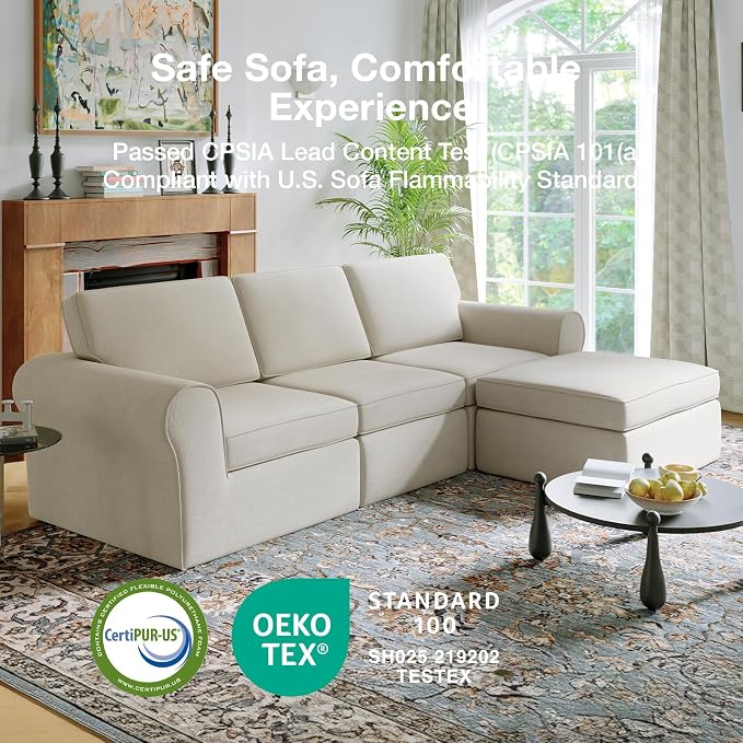 Novilla 138" Modular Sectional Sofa, Modular Sectional Couches - Image 23