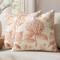 Set of 2 Decorative Floral Pillow Covers 20x20 Inch Autumn Orange | Neutral by SWANCOCO