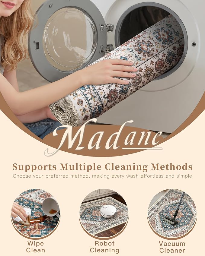Madane Hallway Runner Rug 3x10 Washable Kitchen Runners 10ft, Low-Pile - Image 9