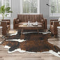 Faux Cowhide Rug, Animal Cow Hide Rug, 6.2 x 5.2 Ft Black and Brown | Premium by AROGANAREARUG