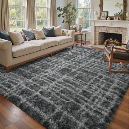 6x9 Ft Large Shag Rugs for Living Room Decor, Tie-Dyed Ultra Soft Fluffy Furry by Cuzwlovita