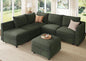 HONBAY Modular Sectional Sleeper Sofa Green Couch L Shaped Sectional Sofa by HONBAY