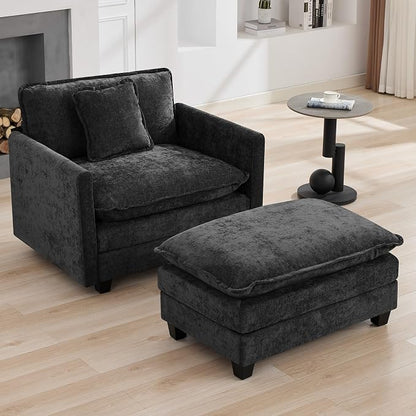 35‘’ Modern Chenille Cloud Sofa Ottoman, Rectangle Ottoman - Image 5