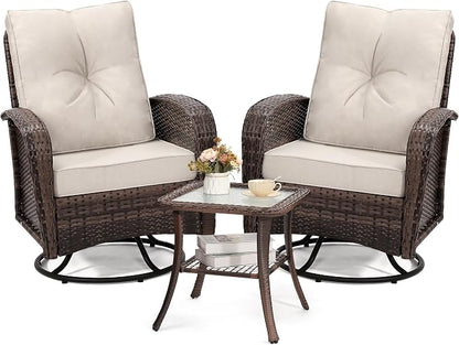 wildformers Luxury Outdoor Swivel Wicker Glider Patio Chairs by wildformers