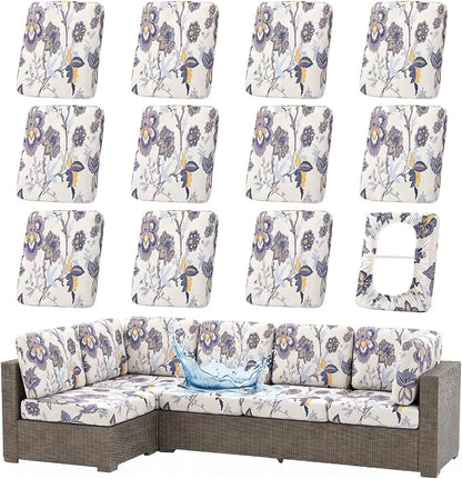 Waterproof Outdoor Cushion Covers, Stretch Patio Slipcovers | UV Resistant by hyha