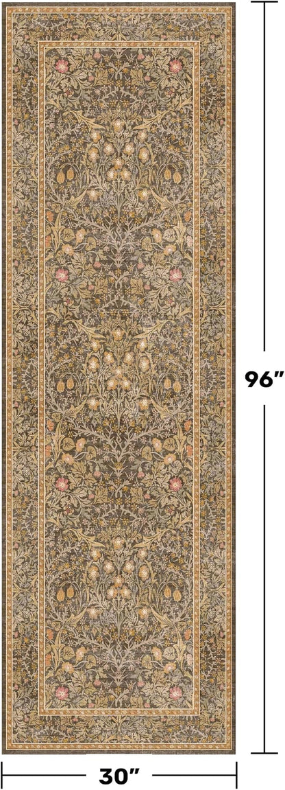 Brown 2'6" x 8' Runners for Hallways Non Slip, Extra Long Floor Runner for - Image 2