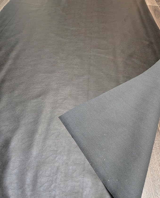 NAT Leathers | Black Soft Faux Vegan Leather PU | 5 Yard Cut by The Yard | - Image 8