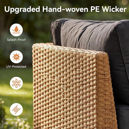 Aoxun 5-Piece Patio Furniture Set, Wicker Outdoor Furniture - Image 7